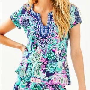 Lilly Pulitzer Alora Top Multi Lookin Sharp